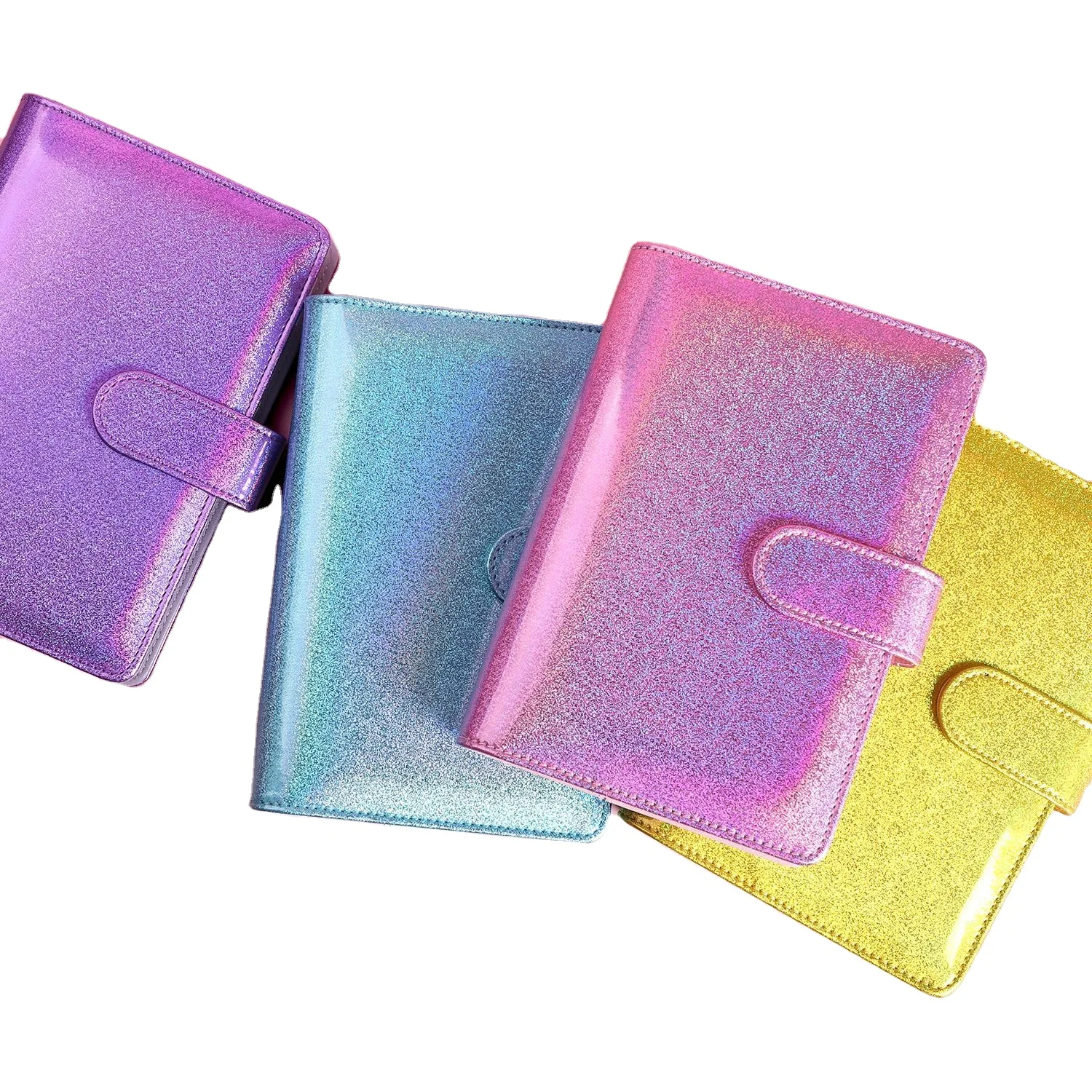 A6 Budget Binder with Zipper Envelopes Glitter pu Leather Money Organizer for Saving Cash Stuffing Envelope planner