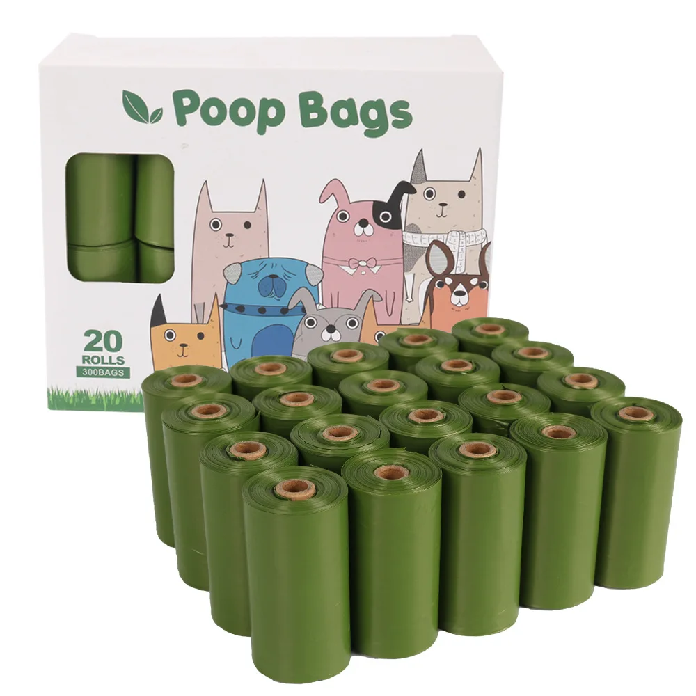 Eco Friendly Corn Starch Dog Pet Poop Bags Box Bio Degradable Custom Strong Poop Garbage Bag Garbage Dispenser