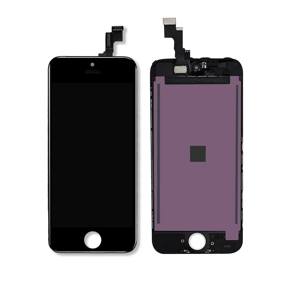 
China factory in stock mobile phone lcd screen for iphone 5s black white repair 