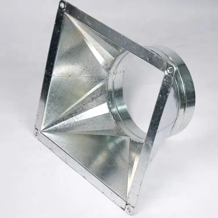 Air Ducting Square to Round Fittings Transition for HVAC System