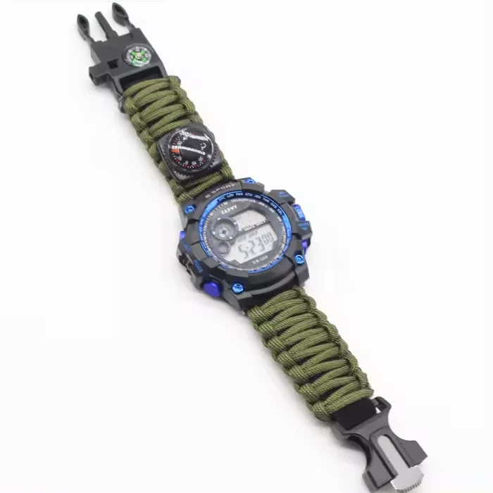 Outdoor Travel Waterproof Multifunction Survival 550 Paracord Bracelet Watch