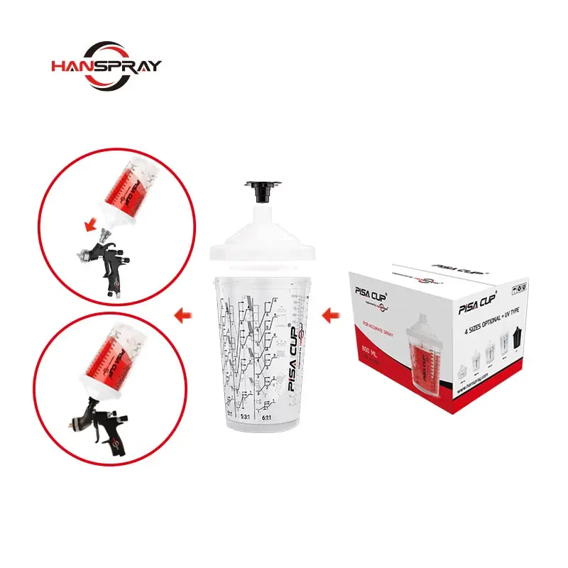 Auarita MP-500 spray gun cup L.V.L.P 1.3mm 600ml cup for power spray gun