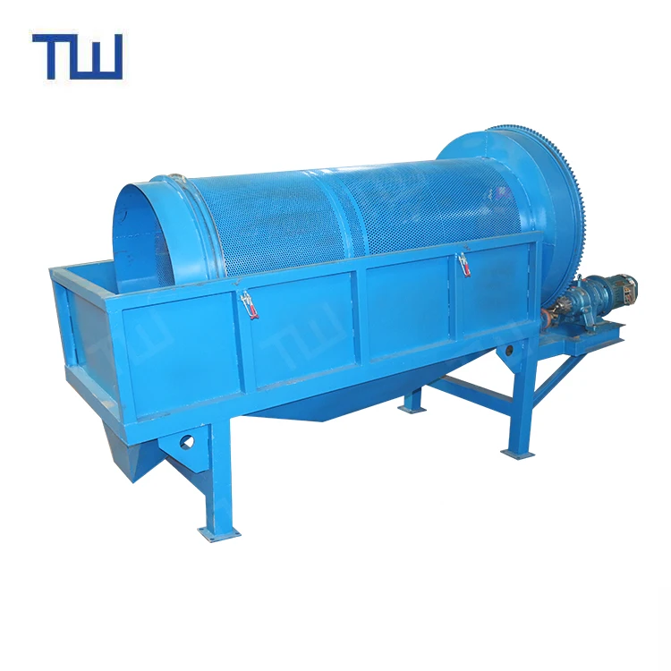 Rotary Drum Sieve Sand and Stone Separator Municipal solid waste sorting line waste small trommel screen