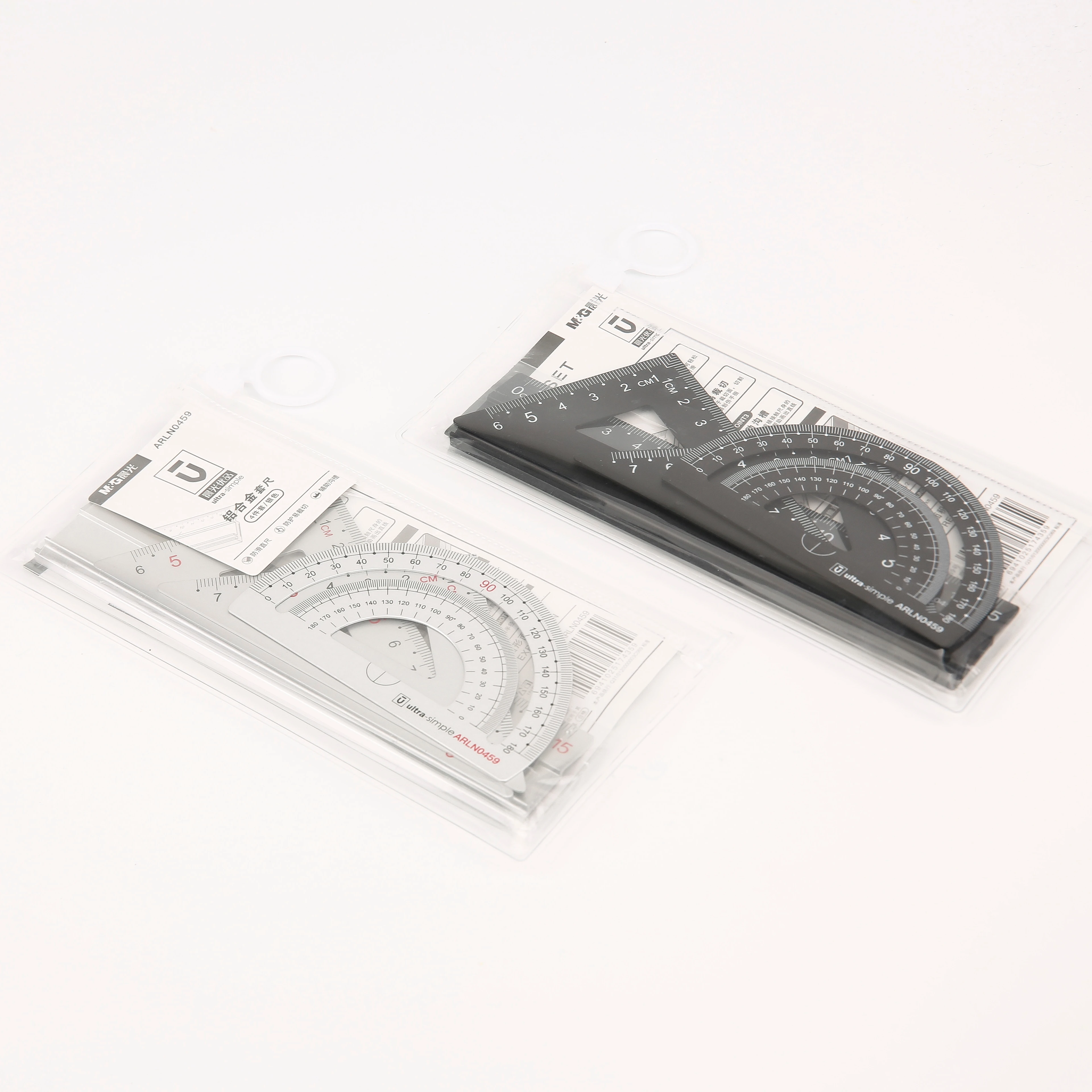 M & G U Series Aluminium Alloy Ruler Set  4 Pcs School Student Supplies Metal Ruler Set