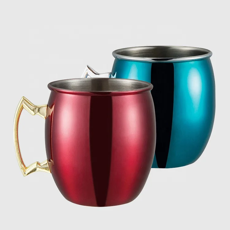 High quality manufacturer unique customized colors Moscow mule copper mug with straw and logo