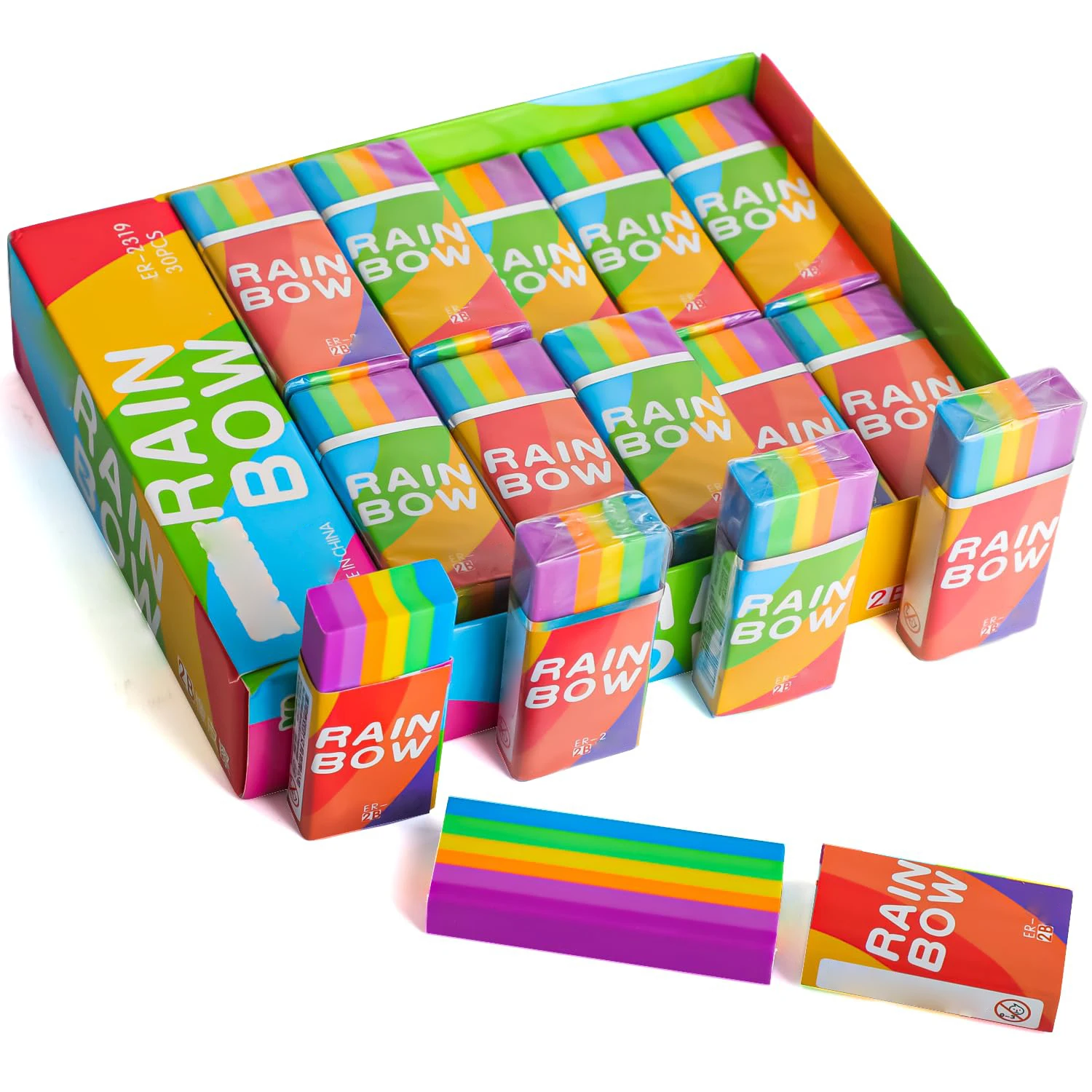 Customized Kids Cute Eraser Jelly Rainbow 3D School Student Erasers Cute Kawaii Fancy Pencil Stationery Erasers