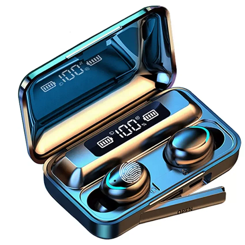 Hot selling F9-5 dual ear wireless TWS headset waterproof power display Touch 5.0 earphone