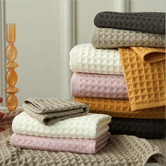Turkish good quality wholesale Cotton Waffle Bath Towel kids towel  (3 in 1set)