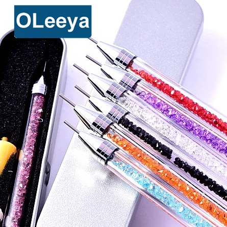 Factory Nail Rhinestones Pick Up Pencil Dual Ended Wax Dotting Pencil 2 head Wax Picker Pencil for Manicure