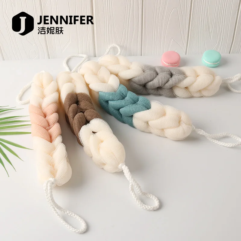 Wholesale price eco friendly long shaped mesh material pink loofah bath sponge