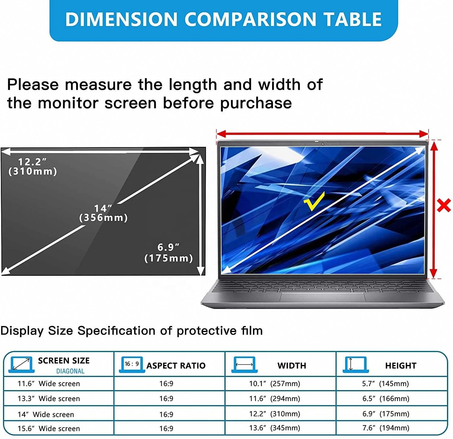 24 inch 16 9 Privacy Screen Protection for TV, Monitor Privacy Filter