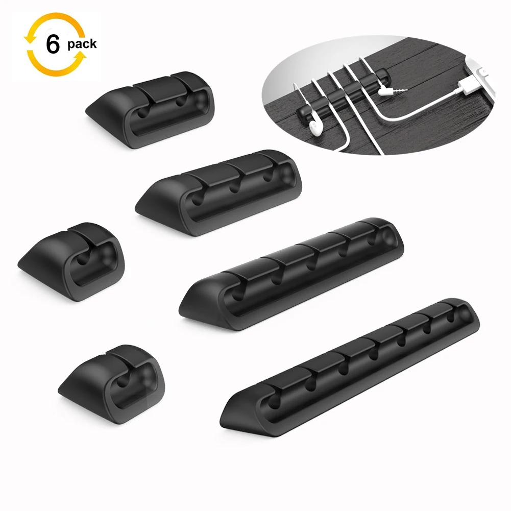 
Upgraded Cable holder cord management organizer silicone self-adhesive desk nightstand wire clips for smart phone,computer,ipad 