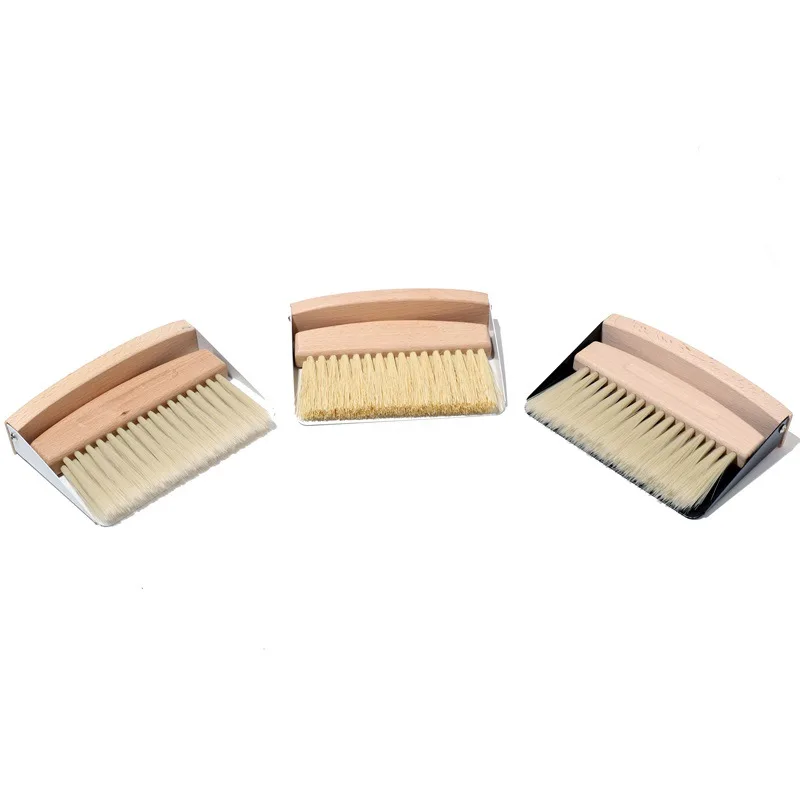 Small Beechwood Broom and Dust Pan Set Mini Dustpan and Brush Set Portable Cleaning Brush and Dustpan Comb
