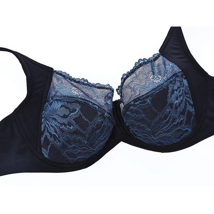 Тонкий бюстгальтер большого размера с полной чашкой, модный кружевной бюстгальтер, регулируемое удобное нижнее белье для больших женщин