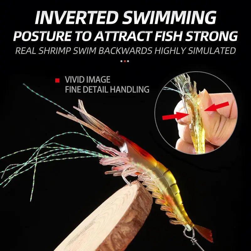 Luminous Bait Shrimp Kit Winter Fishing Lure Built Noctilucent Shrimp Sea Lure Sabiki Soft