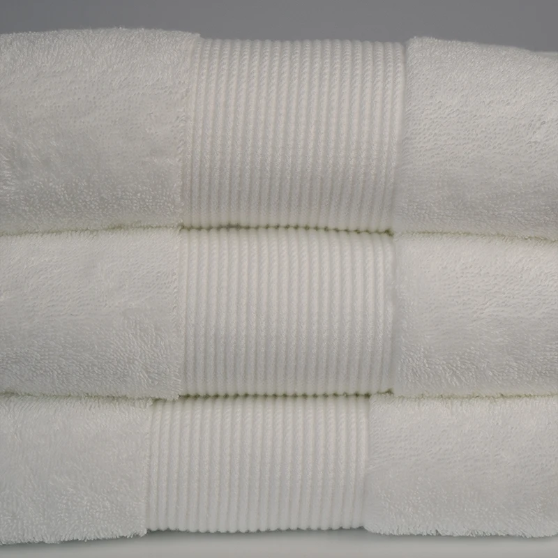 Customized 100% cotton hotel bath Towel set Wholesale high quality white Embroidered logo square Towels Face Towel