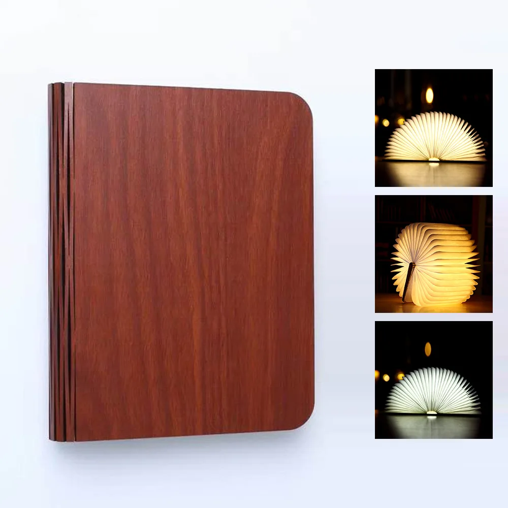Night Light Book Shape Book Light Bedroom Mini Led Book Lamp Kraft Paper Led USB Charge Gift Items Rechargeable Home Decoration