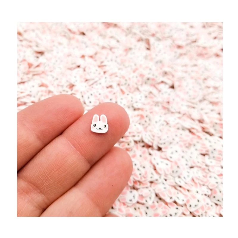 1 KG Per Bag Easter Bunny Rabbit Small Pink Bunnies With Bows Fake Polymer Clay Sprinkles, Bunny Sprinkles