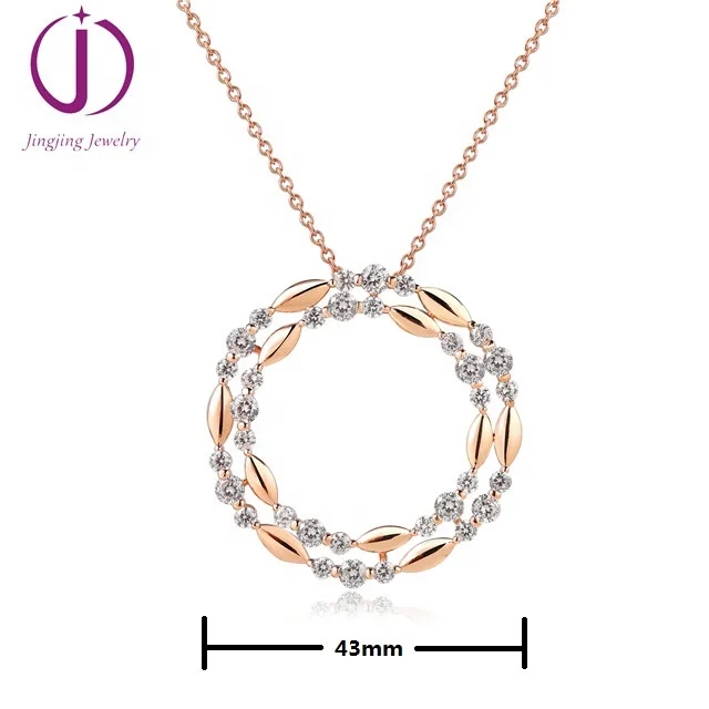 Wholesale custom high quality Ladies jewelry S925 Sterling Silver White moissanite 0.5ct D VVS diamond Circle Pendant Necklace