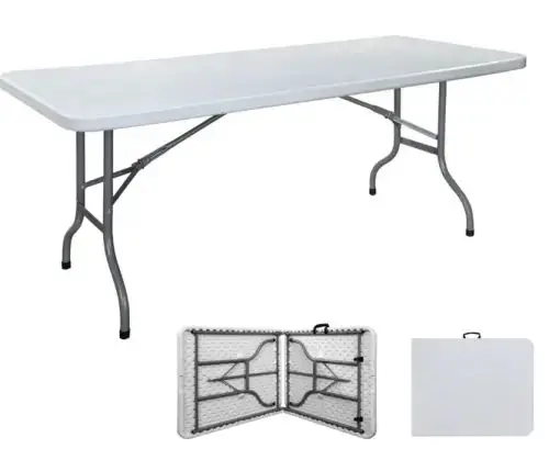 Wholesale White Portable Outdoor Foldable Table 4ft 6ft 8ft Plastic Dining Folding Table For Events