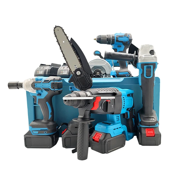 Industrial Combination Power Tools 4 Kit Tool Kit 20v Volt Cordless Drill Battery DIY
