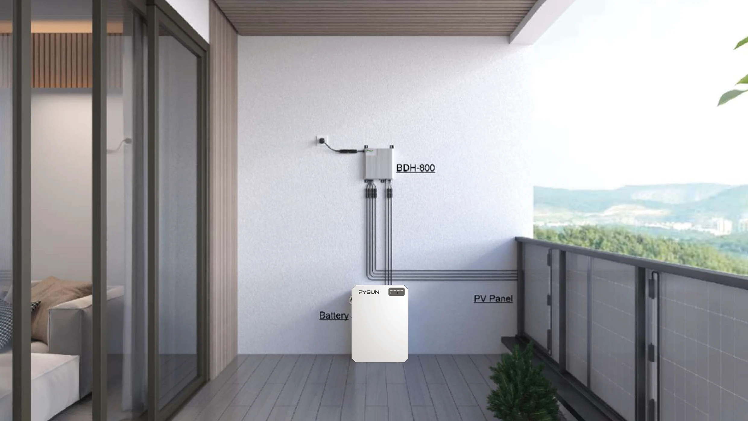 Plug And Play Solar Micro Inverter System Kit Balcony Photovoltaic System Power Plant 1200 Watt Complete Solar On Balcony