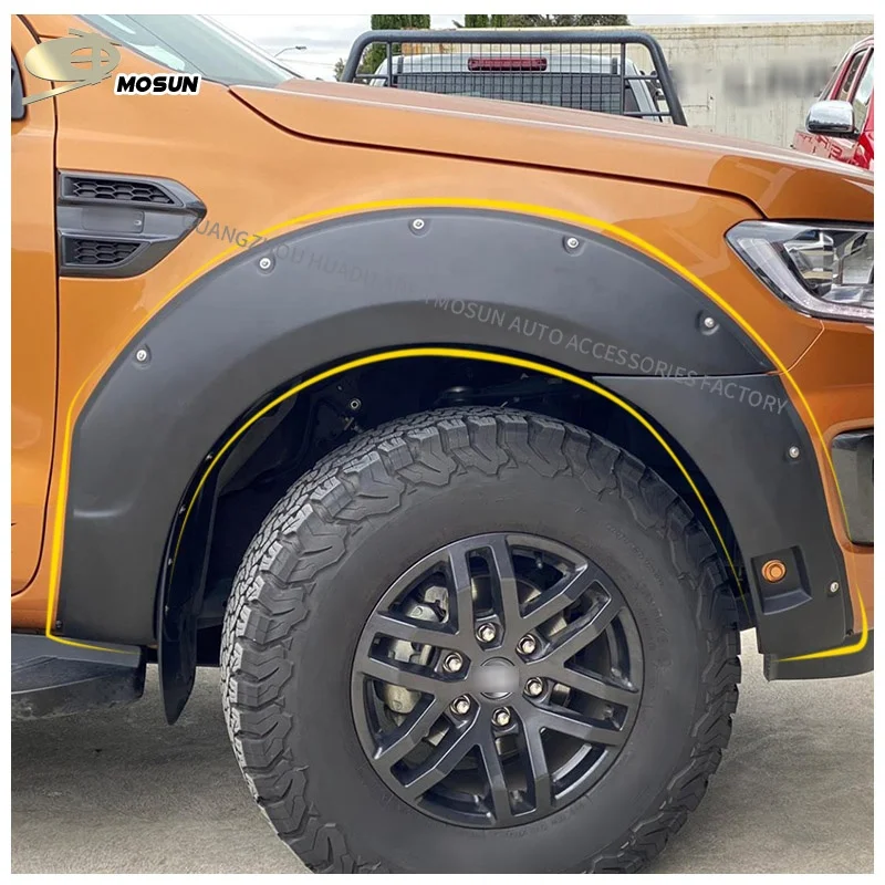 ABS Fender Flare For FORD RANGER T8 2019-2022 Bolted wheel arch Pocket Rivet Eyebrow Protector Other Exterior Accessories