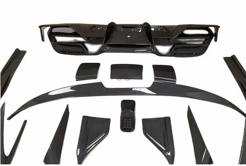 M style front lip rear diffuser rear spoiler side skirt dry carbon body kit for F8 car bumper