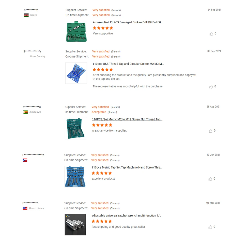 GOLDMOON 40pcs 110PCS Thread Tap and Circular Die kit with HSS TiN coating for M3 M4 M5 M6 M7 M8 Coarse Fine thread bolt