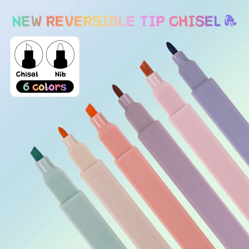 Multicolor Rectangular Highlighter Marker Pen Double Head Highlighter Pen Marker Set For School