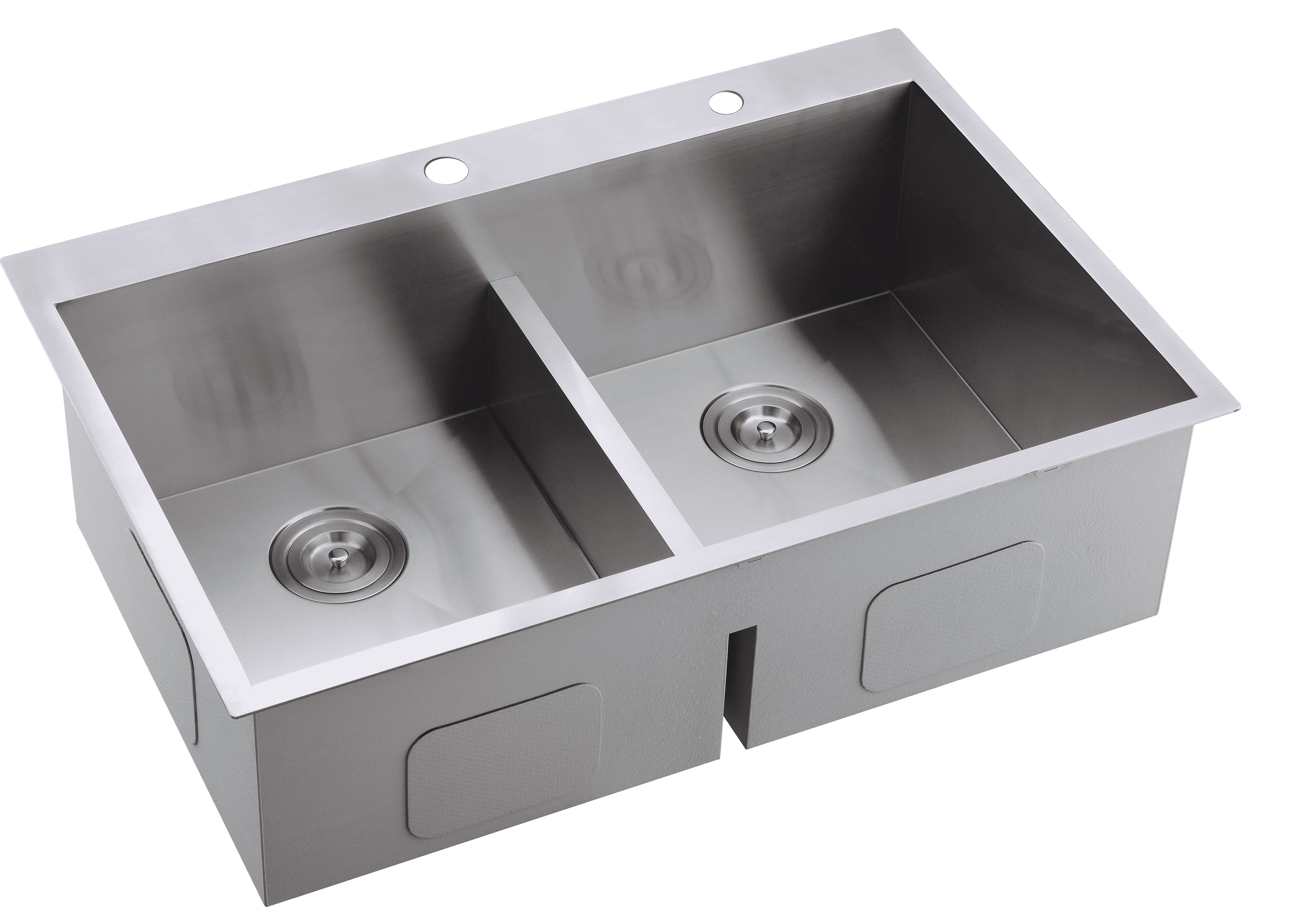 2024 популярная кухонная раковина двойная чаша 304 из нержавеющей стали ручной работы наверху для кухни