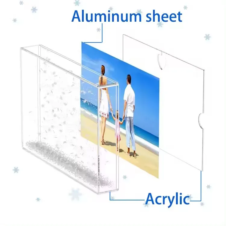 Sublimation Blanks Snow Ball Photo Frames Customized Plastic Snow Globe With Photo Insert