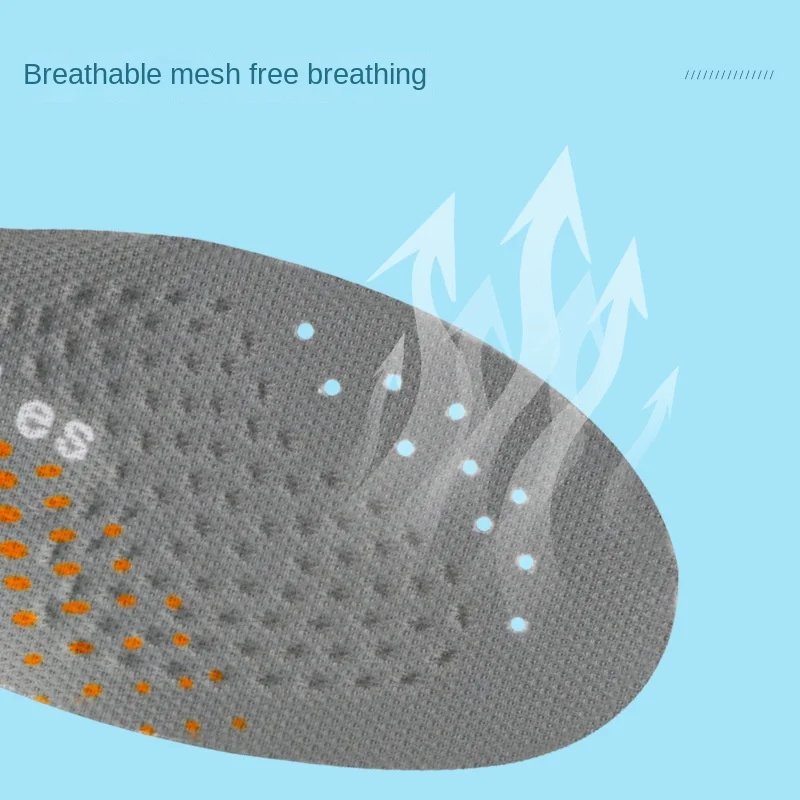 Poron Shock Absorber Sweat-Absorbing Non-Slip Breathable Sports Running Arch Sports Insole Men and Women 19-Size 46 Cutting