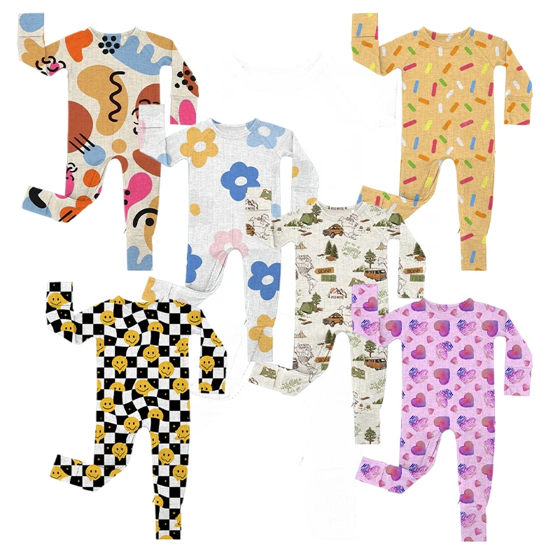 HOT SALE Zipper bamboo spandex breathable baby boy clothes 9-12 months 1-3 years girls summer clothes for infant and toddler