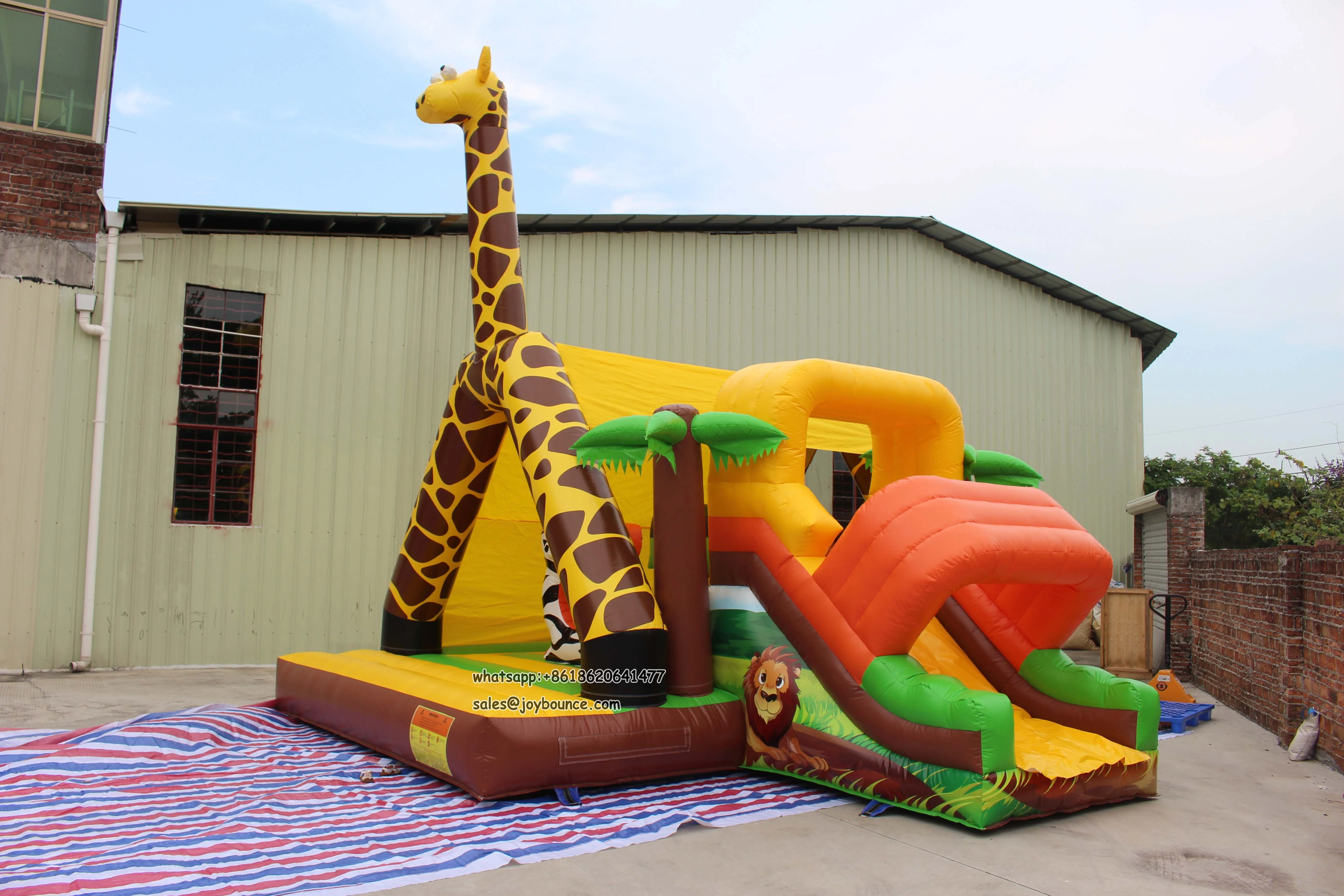 cute giraffe commercial jumping castles sale inflatable trampoline castles