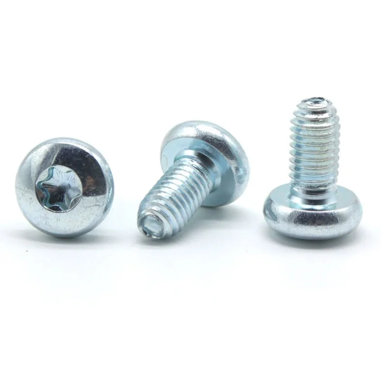 DIN 7500 Zinc Plated Cross Recessed Torx Pan Head Thread Rolling Self Locking Screws Triangular Thread Machine Screw For Metal