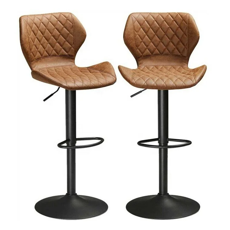 Anji WEIHAO PU leather adjustable counter bar stool vintage metal bar stool chairs for kitchen