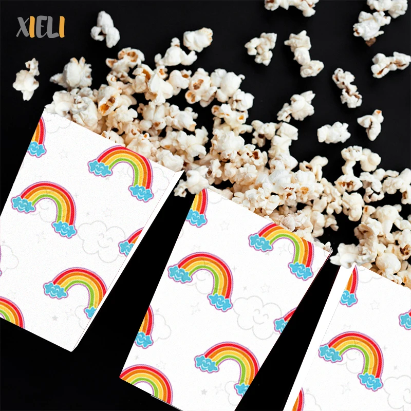 Xieli Happy Birthday Decoration Rainbow Custom Popcorn Bucket
