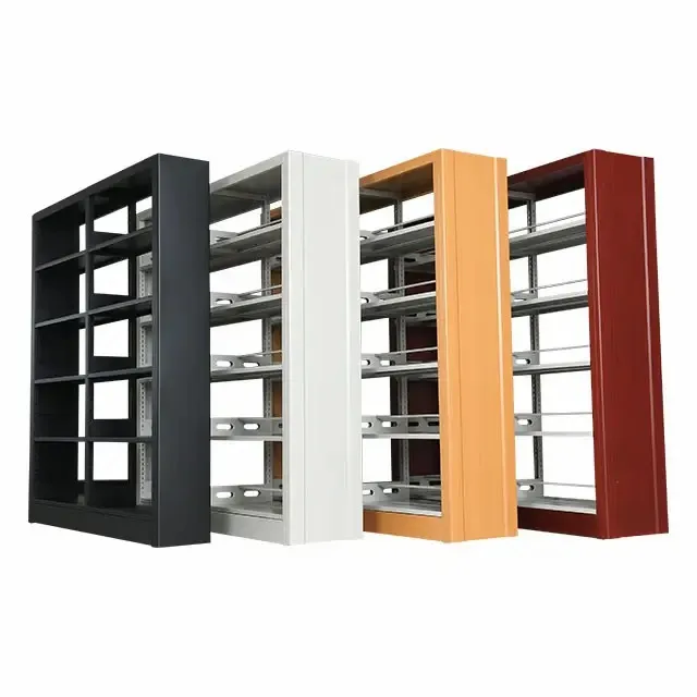 Modern design customization library steel bookshelf for university school bookstore 5 layers newspaper shelf