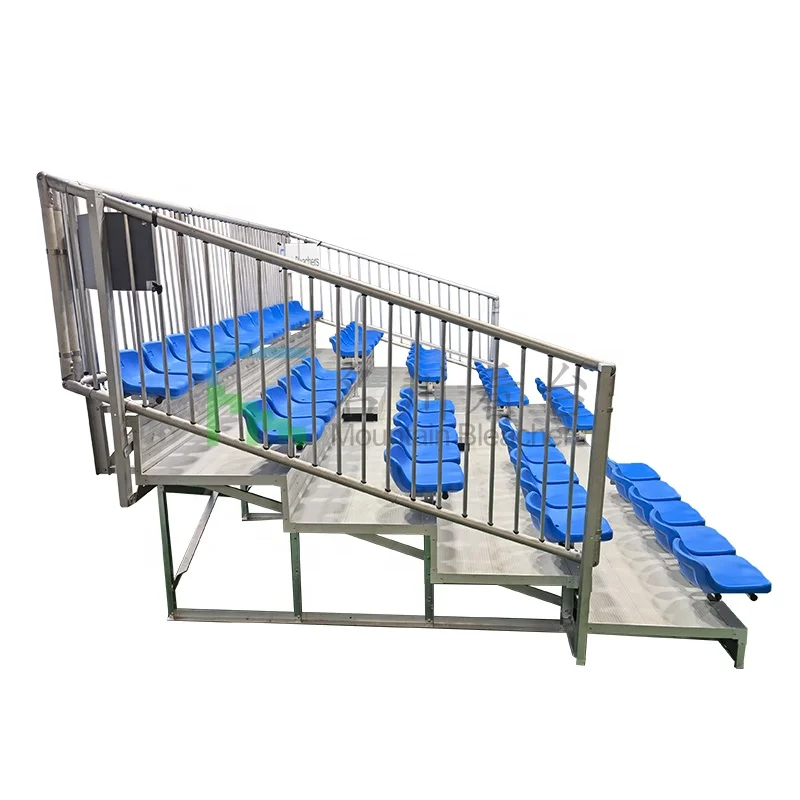 5 Rows Grandstand Sport Bleachers Basketball Metal Structure Bleachers  With Stadium Chair Plastic