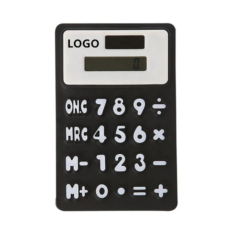 
Wholesale Promotional Custom Logo Portable Foldable Silicone Pocket Solar Calculators 