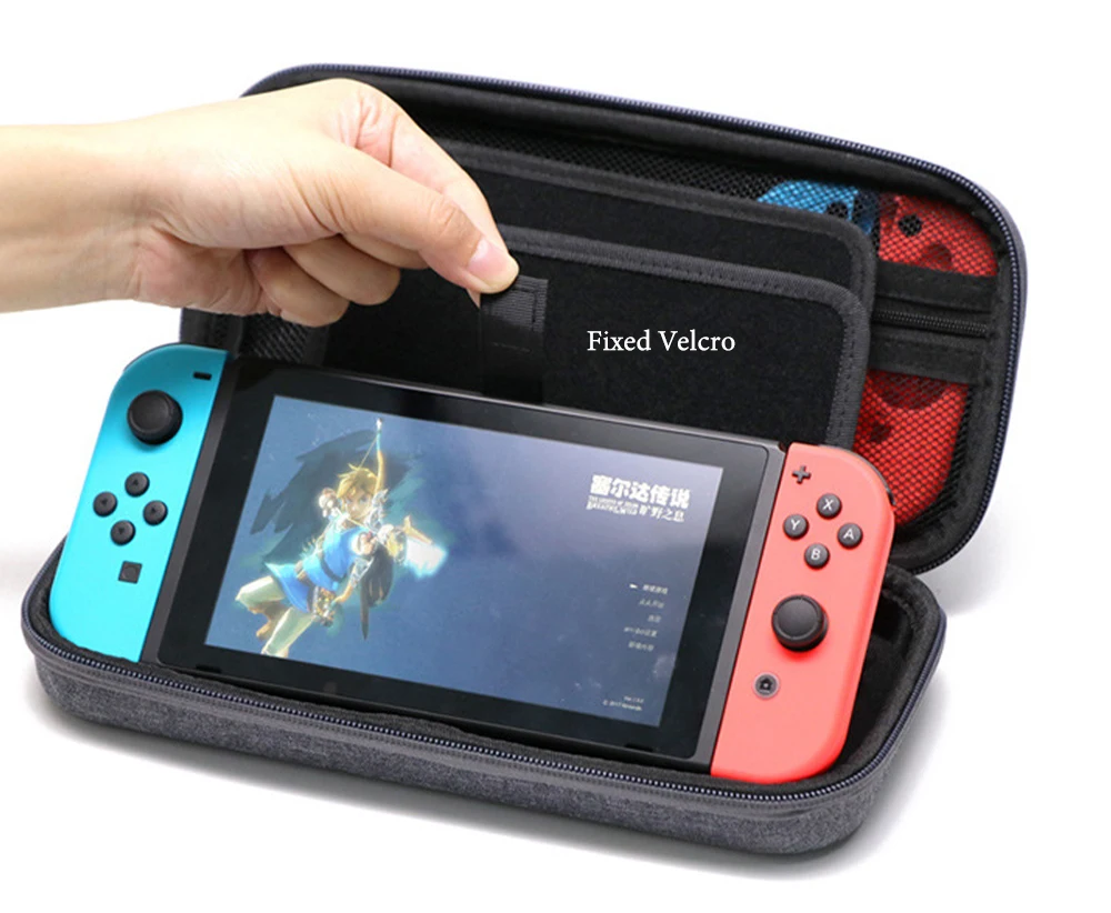 Portable storage hard shell EVA bag with 21 card slots for Nintendo Switch gaming console and accessories