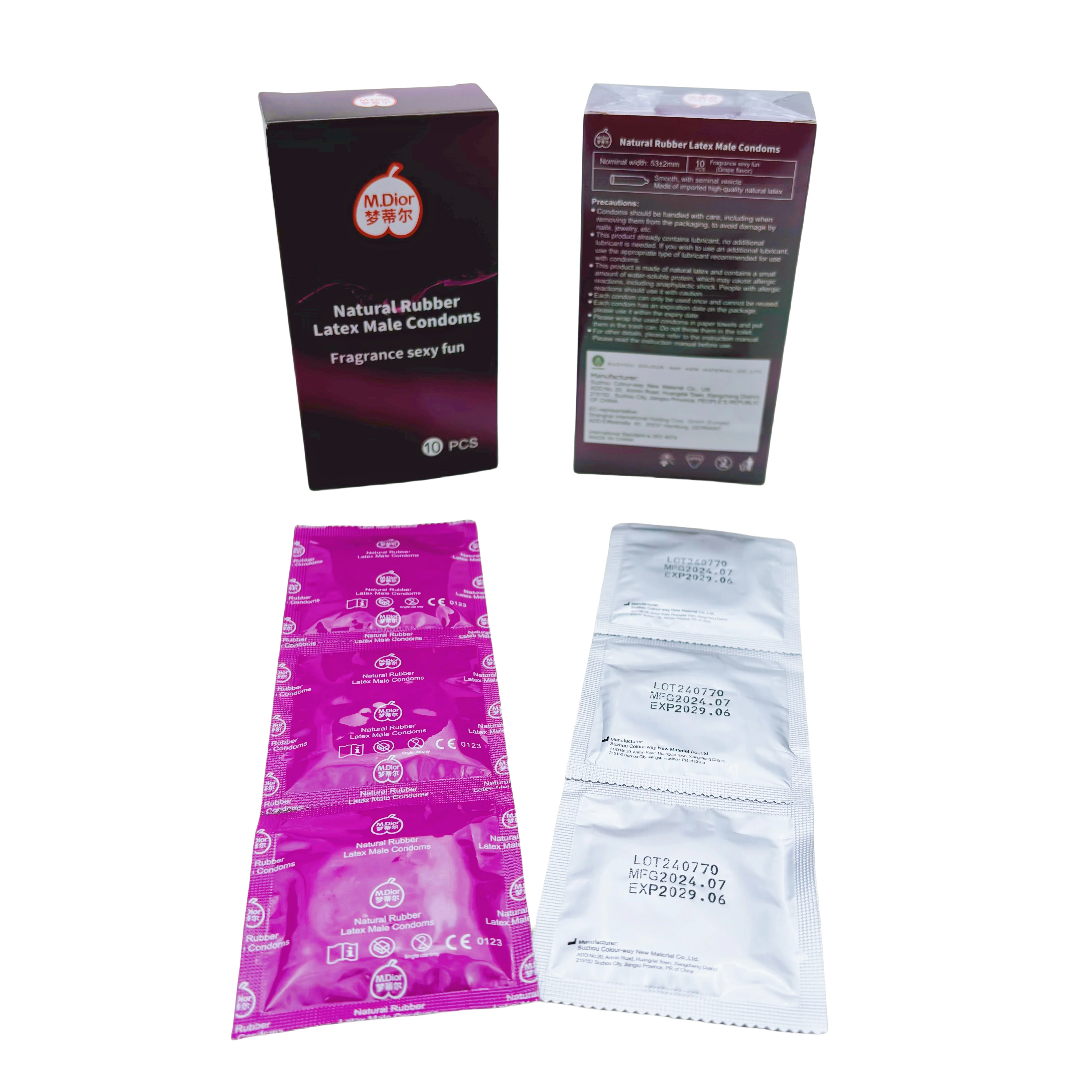 Fruit Scent Grape Flavor Condom For Men Sex Product For Couple Natural Rubber Latex Condom Silicone Condom With Lubricant