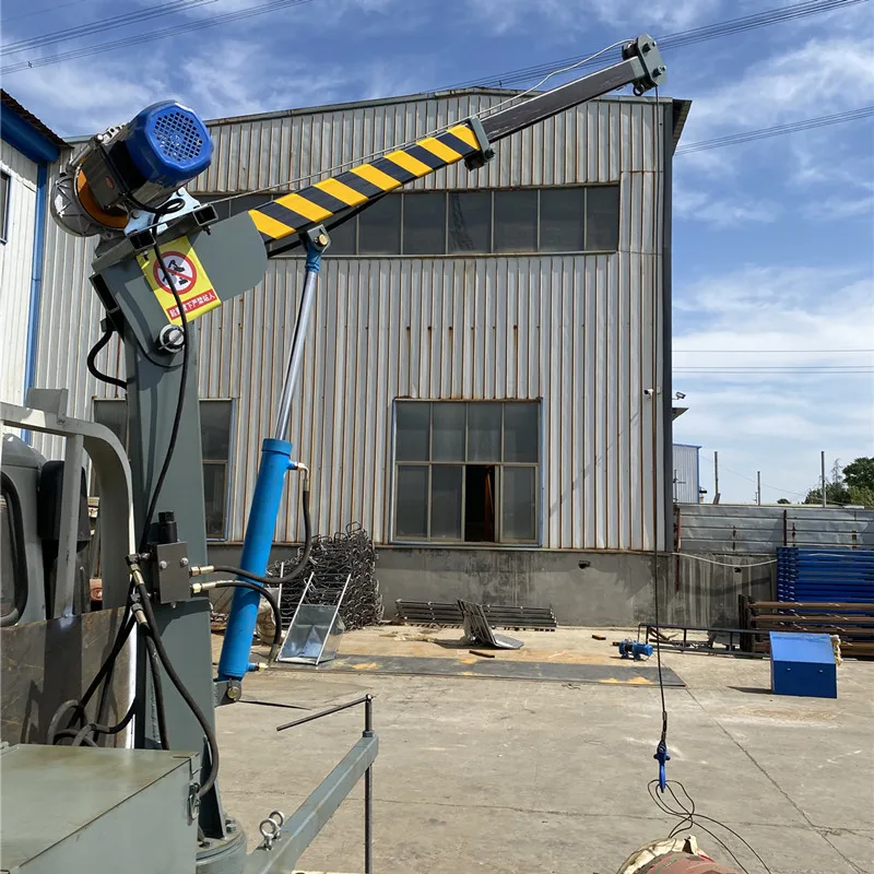 Hydraulic crane used for 1 ton small pickup truck 2 tons small hydraulic power car folding arm pickup truck small crane