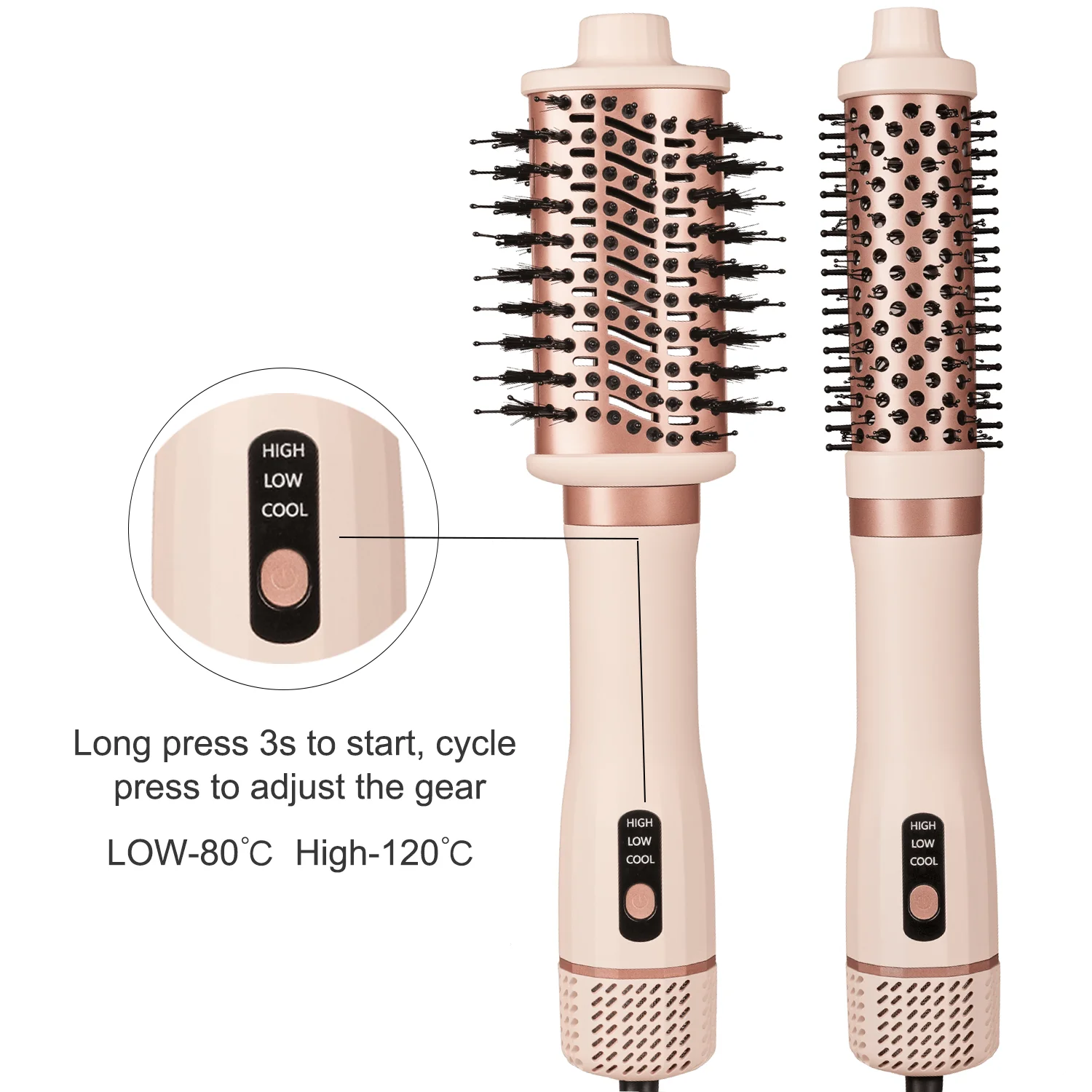 High-Speed 1600W Brushless Motor Hair Brush New Design ionic Laser Hair Dryer Electric Power Source Household Hotel Use Bristle