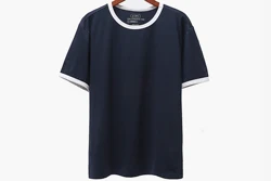 Quality Basic Blank 220Gsm 97% Combed Ringspun Cotton 3% Elastane O Neck Jersey Mens T Shirt