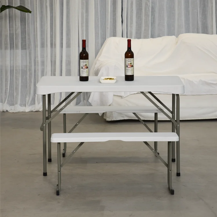 Folding Plastic Top Picnic Bench Patio for Garden Plastic Folding Beer Table Set