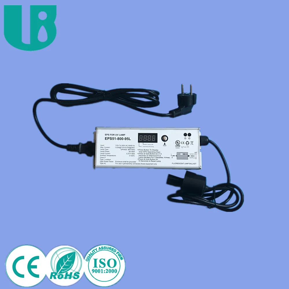 EPS51-800-95L 36W 55w 95w high output uvc lamp Electronic Ballast with countdown timer