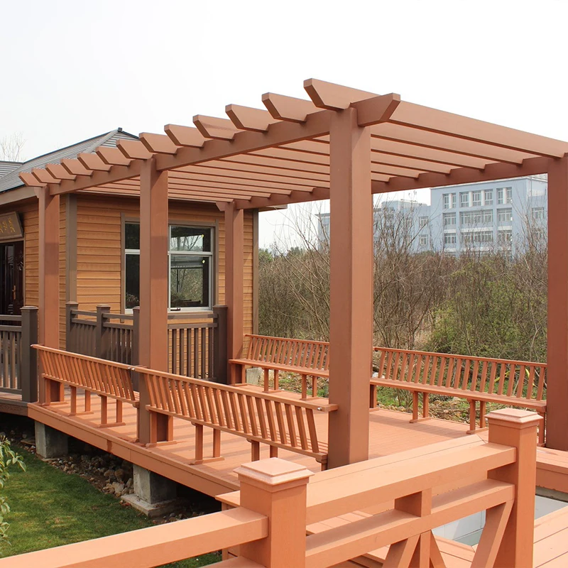 Easy assemble outdoor home and garden waterproof WPC composite wood pergola