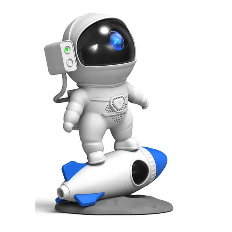 Lonvel Rocket Spaceman Projector Lamp, Nebula Starry Sky Star Projector Galax Projector Night Light Film Disk Spaceman for Kids